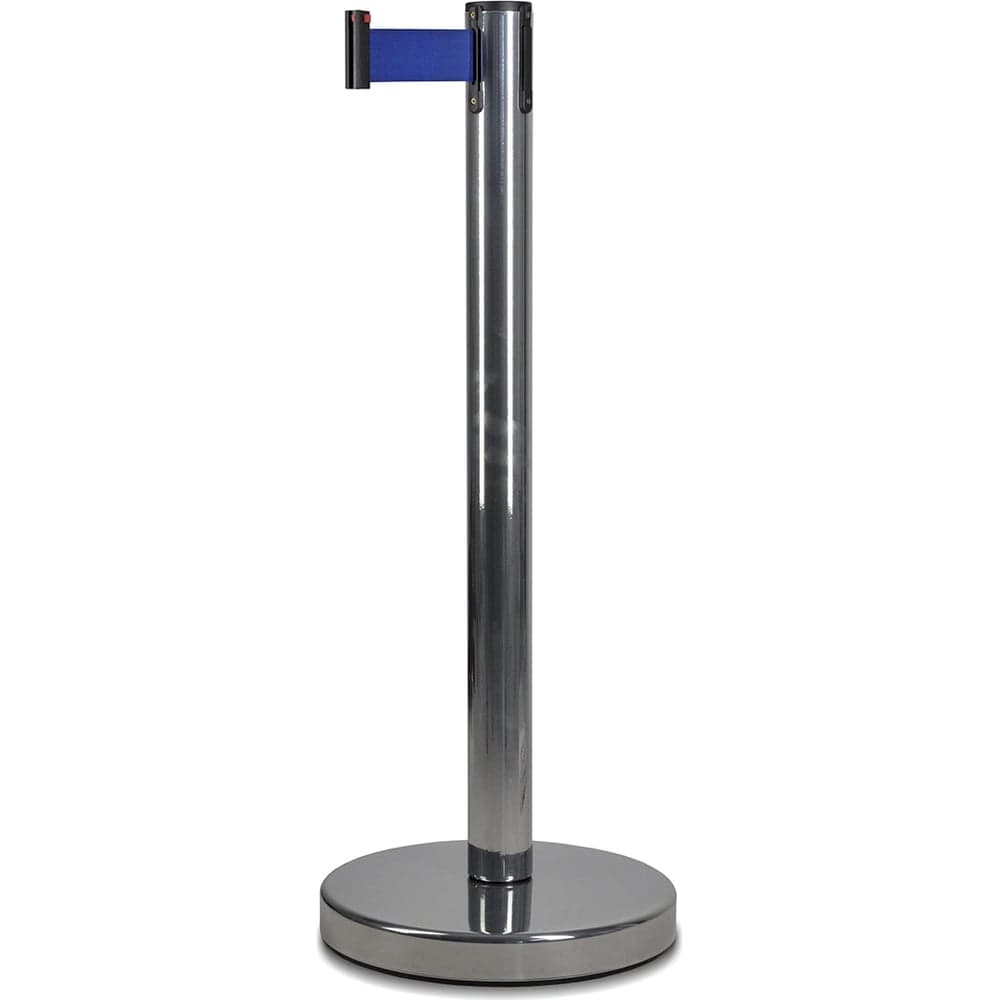 Стойка ограждения RUSBARRIER с лентой 5 м BSLN-327635 CHROME blue