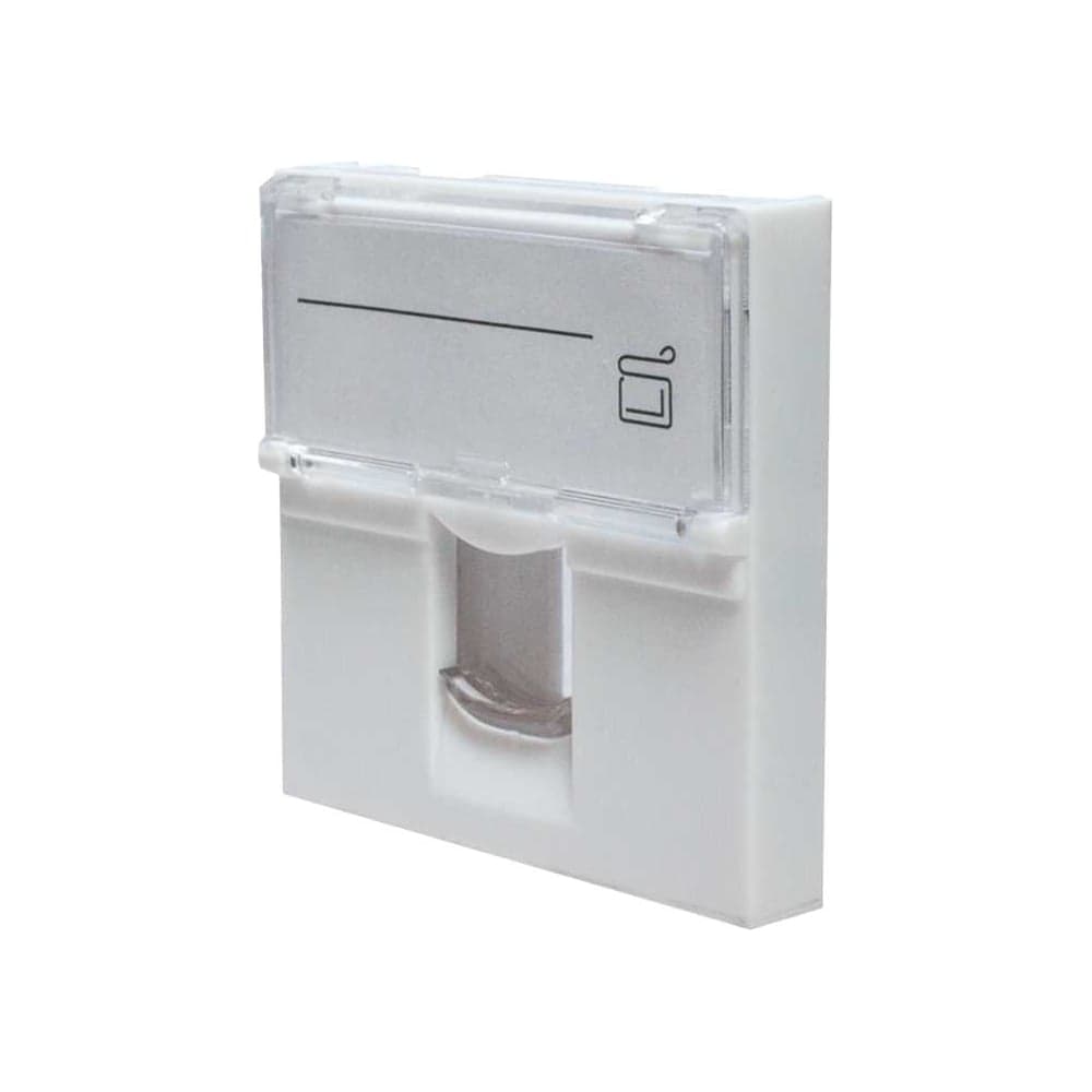 Лицевая панель SUPRLAN 1 порт, 45x45, Keystone, шторка, откидное маркировочное окно 10-0301