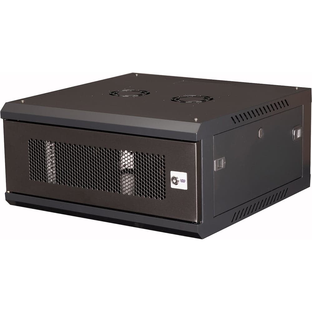 Шкаф 19 телекоммуникационный настенный DATAREX 4U 280x600x600 мм, дверь перфорация, черный DR-650101