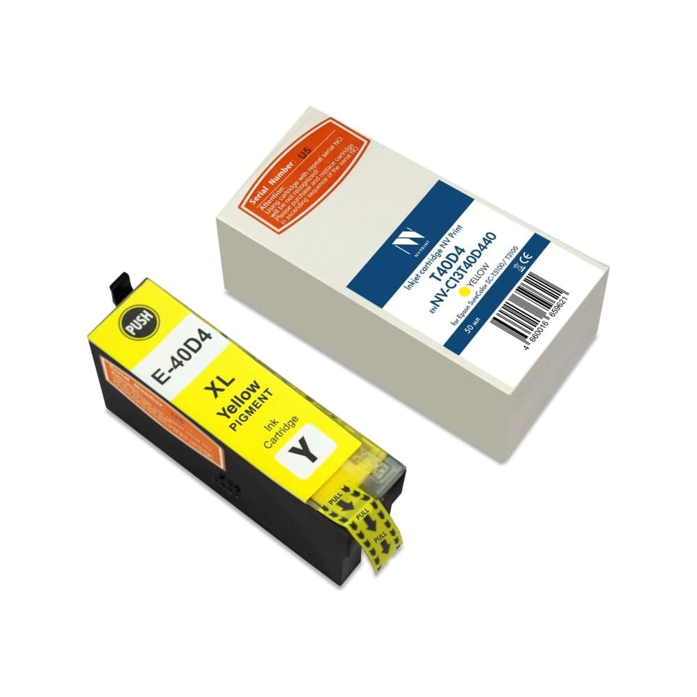 Струйный картридж NV Print T40D4 Yellow для Epson SureColor SC-T5100/T3100 50 мл совместимый NV-C13T40D440
