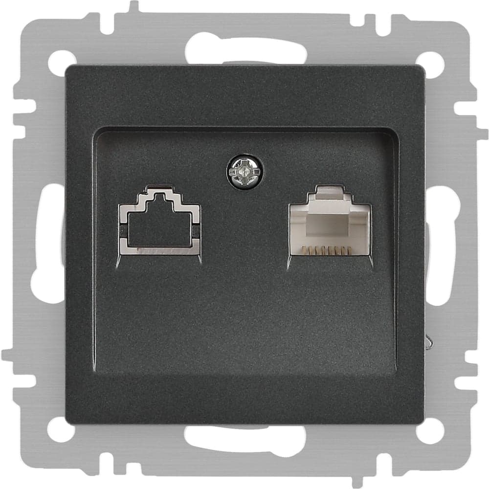 Розетка Intro Accent 6-303-07 информационная RJ45, IP20, СУ, графит Б0063638