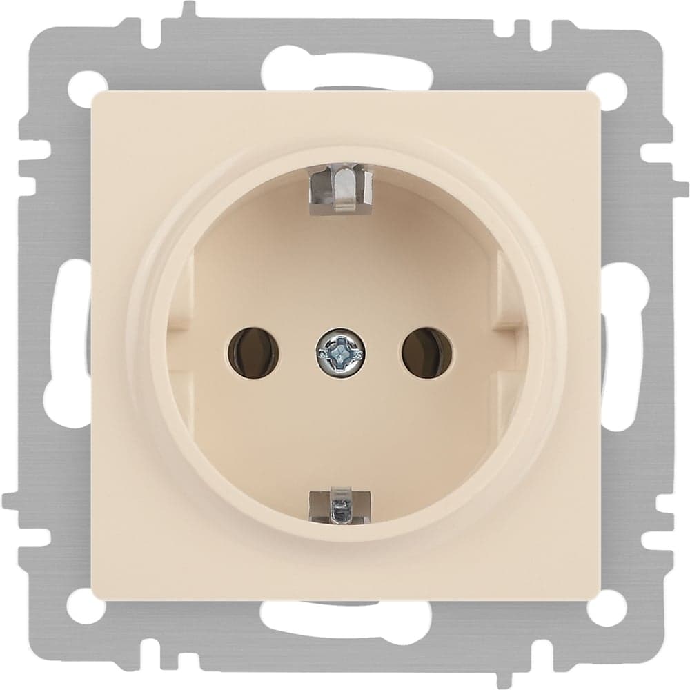 Розетка Intro Accent 620202 2PE Schuko, 16А250В, IP20, скрытой установки, слоновая кость Б0063683