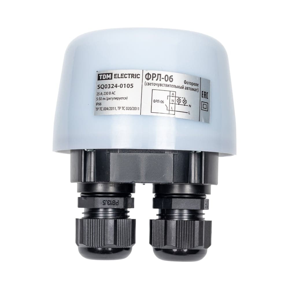 Фотореле TDM ELECTRIC ФРЛ-06 5-50лк, 25А, IP66 SQ0324-0105