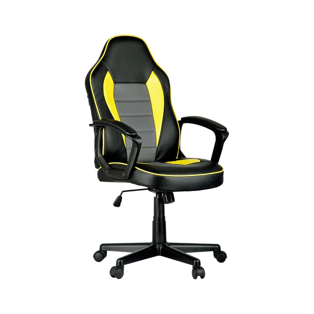 Игровое кресло Helmi HL-S08 Rally экокожа черная/серая/желтая 297636