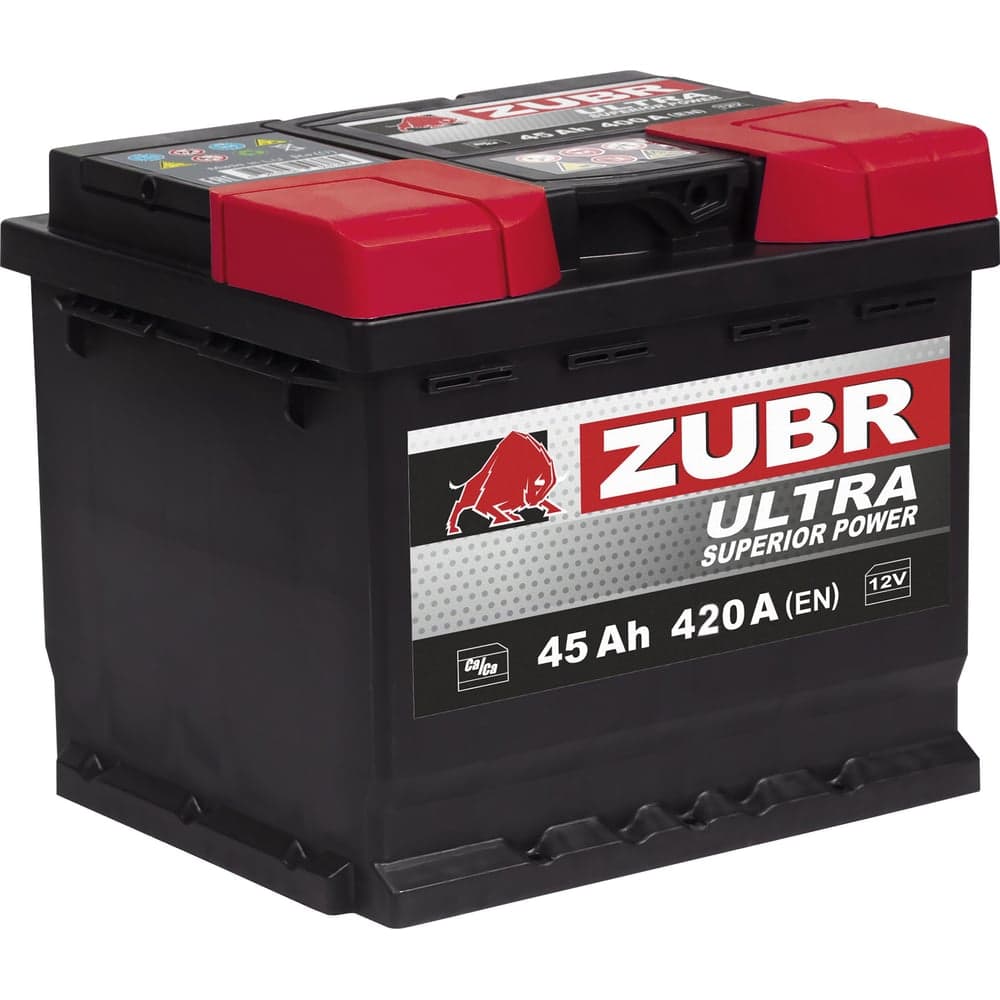 Аккумуляторная батарея ZUBR Ultra 45Ah R+ (низкий) ZU450