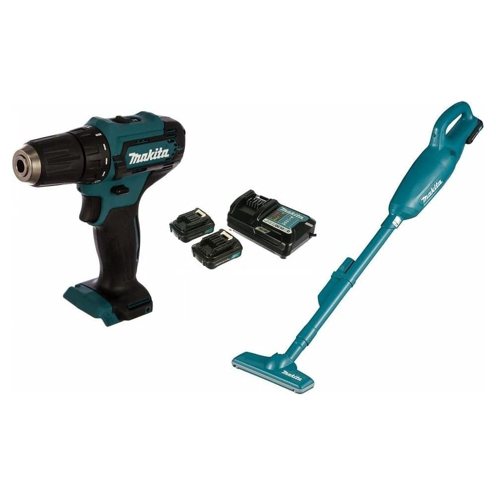 Набор инструментов Makita CXT: дрель-шуруповерт DF333DZ + пылесос CL106FDZ + 2 аккумулятора BL1016 + з/у DC10WD CLX226X1