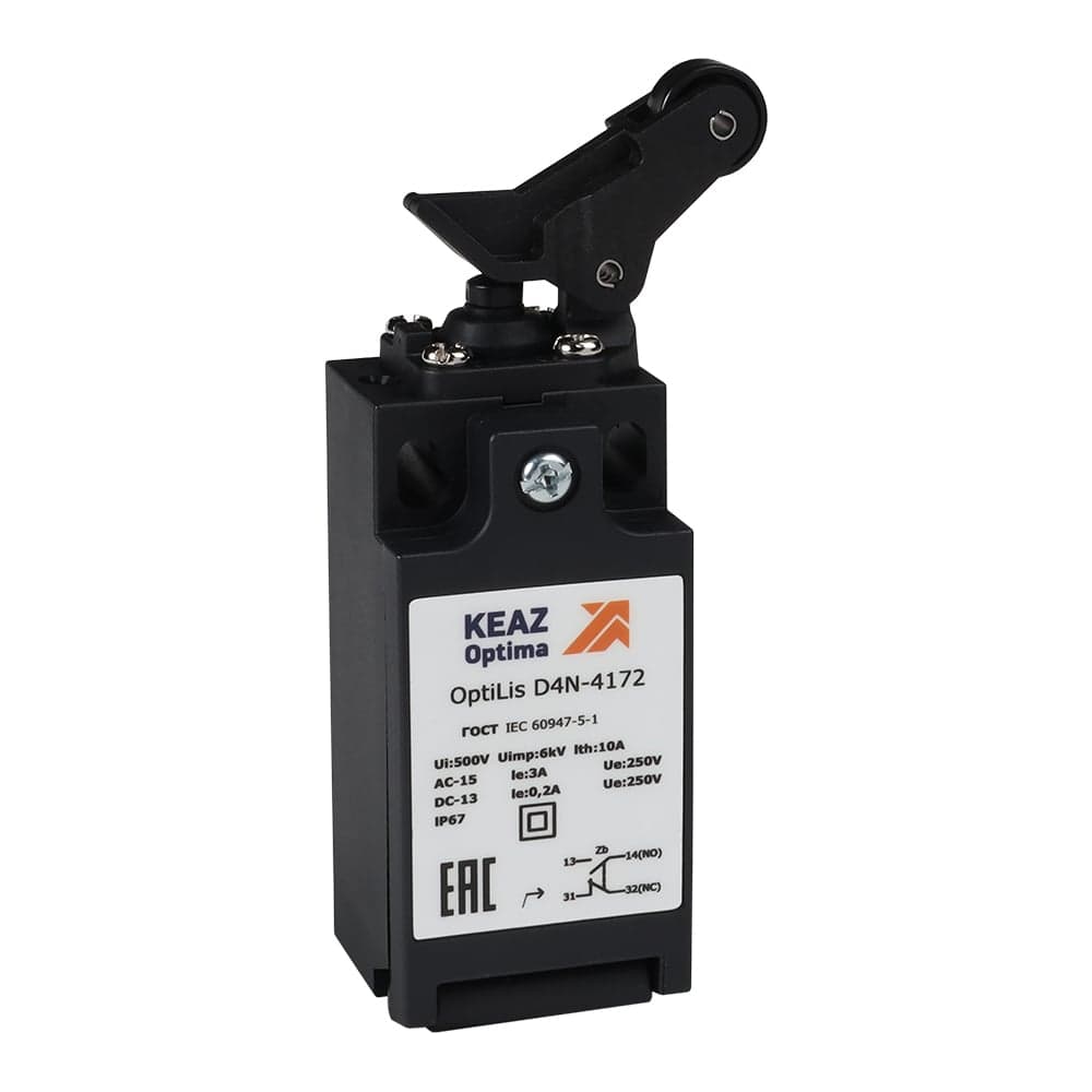 Выключатель концевой КЭАЗ OptiLiS D4N-4172 рычаг роликовый вертикальное перемещение EN 50047 XCKN2127P20 365305