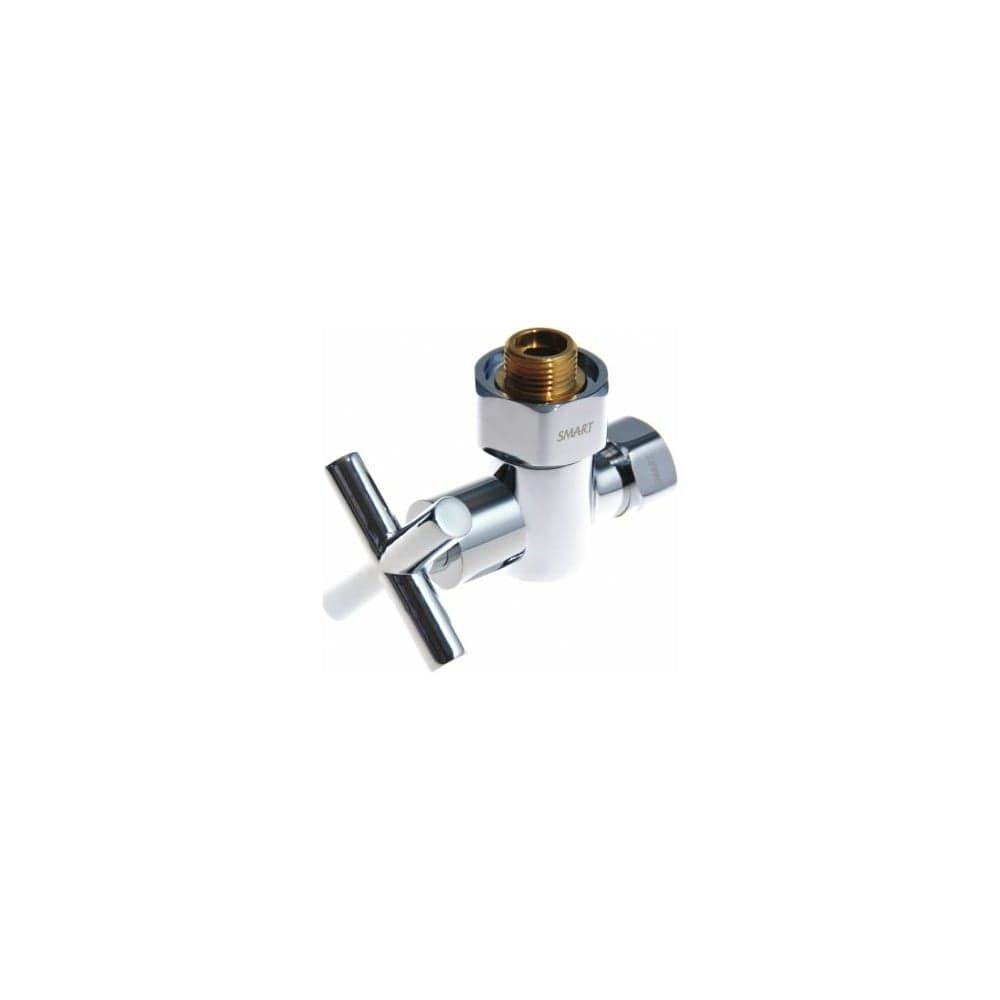 Угловой кран-вентиль SMT ручка крест, хром, 3/4"х1/2" г/ш, SMT8470SCH0405(H1)