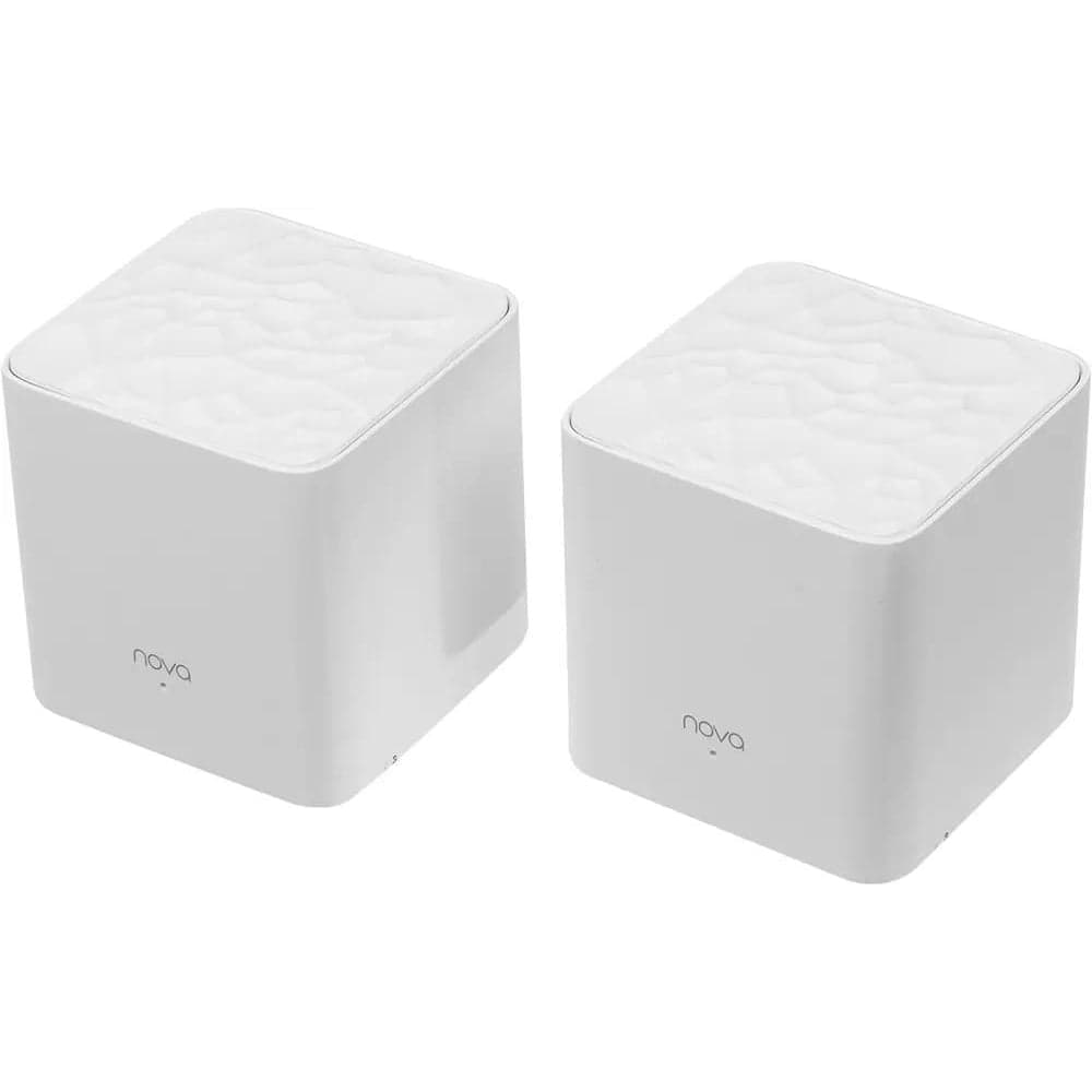 Двухдиапазонная Wi-Fi Mesh система Tenda MW3(2-pack) АС1200, до 300 Мбит/с на 2,4 ГГц + до 867 Мбит/с на 5 ГГц, LAN 2x10/100 Мбит/с, 2 встроенные антенны 10000043841