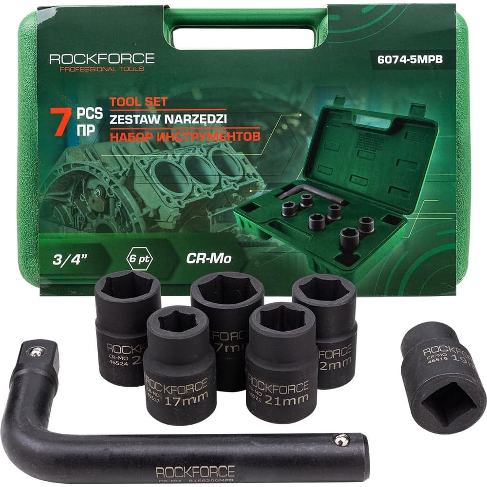 Набор инструментов Rockforce 7 предметов, 3/4 ( 6 граней) RF-6074-5MPB(64846)