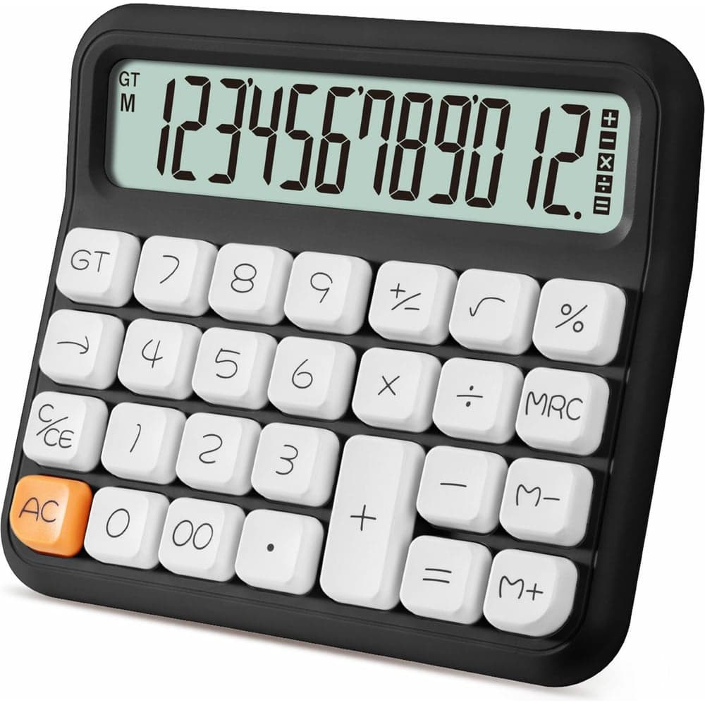 Калькулятор настольный BRAUBERG KW-1000-BK 152x132 мм, 3D кнопки, 12 разрядов, черный 272956