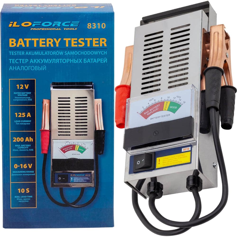 Тестер аккумуляторных батарей аналоговый iLOFORCE 12V, 125A, 200Ah IF-8310(65115)