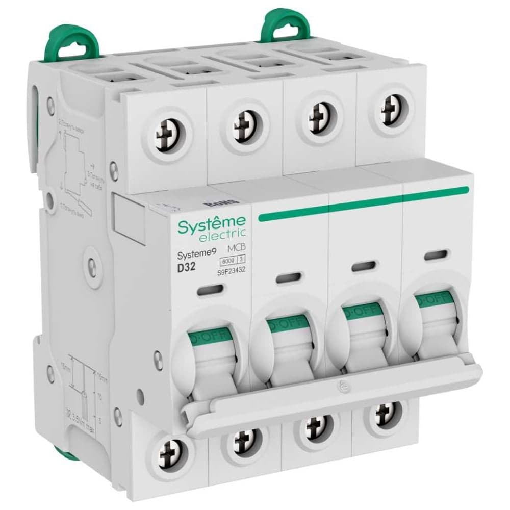Автоматический выключатель Systeme Electric Systeme9 D 32A 4P 6kA 400В S9F23432