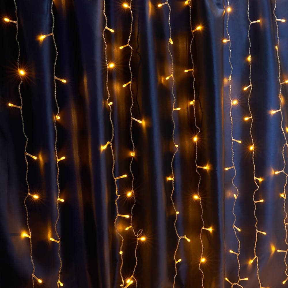 Гирлянда FERON Штора дождь CL18, 160LED, желтый, статичная, 1,51,5м+3м, IP44, 8W, 41622