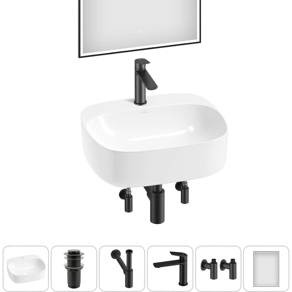 Набор Wellsee 6 в 1 Ideal накладная раковина 50x42 см 20218700R