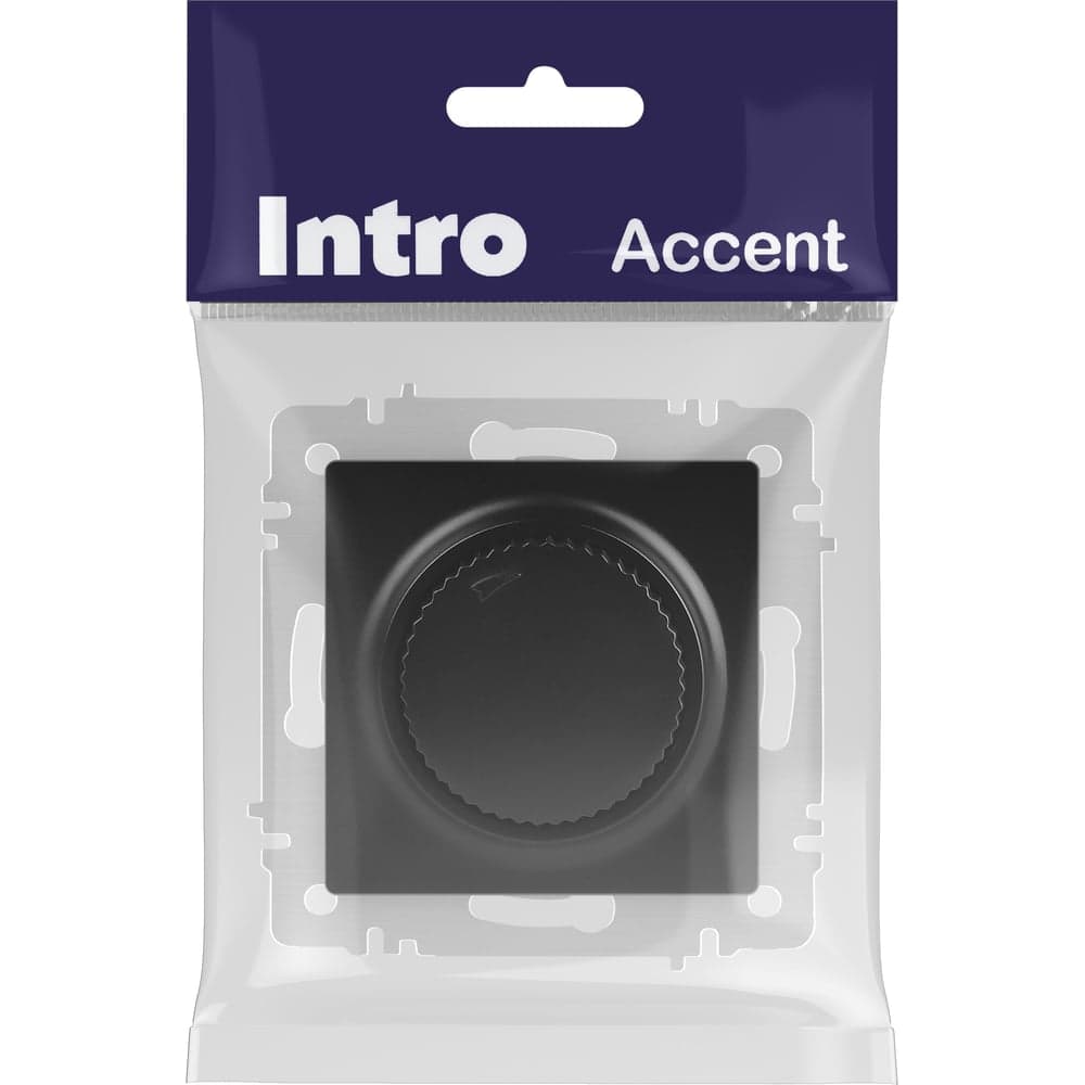Светорегулятор Intro Accent 640105 поворотный, 600Вт 230В, IP20, СУ, антрацит Б0063679