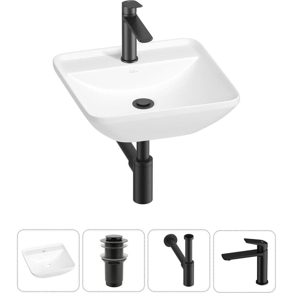 Набор Wellsee 4 в 1 Cute Twin S накладная раковина 43x43 см 20213363R