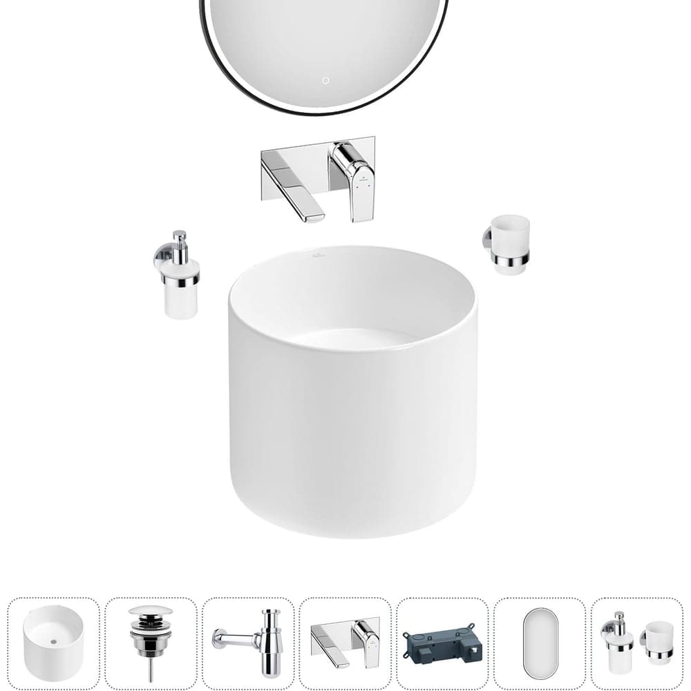 Набор Wellsee 6 в 1 M1 Limited Edition подвесная раковина 45x45 см 20219007R