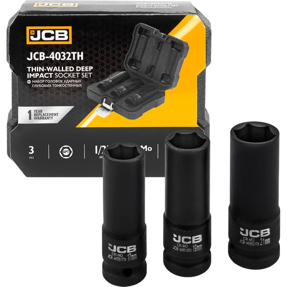 Набор ударных глубоких головок JCB 1/2", 3 предмета JCB-4032TH(60979)