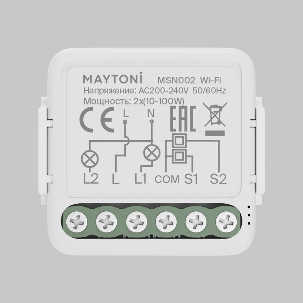 Wi-Fi выключатель двухканальный Maytoni (без нуля) MSN002
