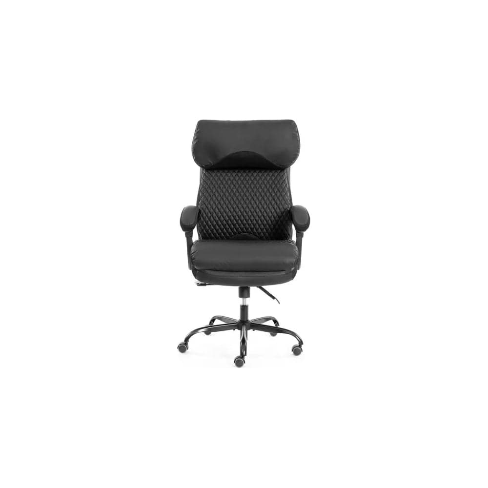 Кресло TetChair Chief metalBL кож/зам/ткань, черный/черный стеганный/черный 25019