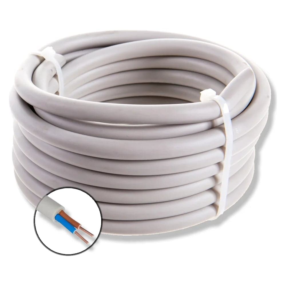 Кабель силовой БУРЕВЕСТНИК nym 2x1.5 мм2, 10м, круглый BOZ64840L10