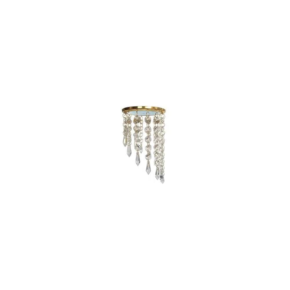 Люстра Ecola GX53 H4 5343 Glass круг с продолговатыми хруст. на подвесе под скос, прозрачный/золото, 240x110 (к+) ST53RVECB