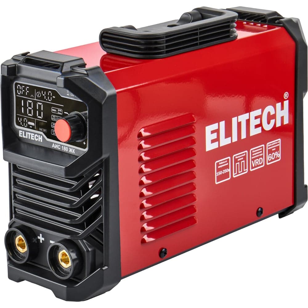 Сварочный инвертор Elitech ММА АИС 180 ЖК 204744