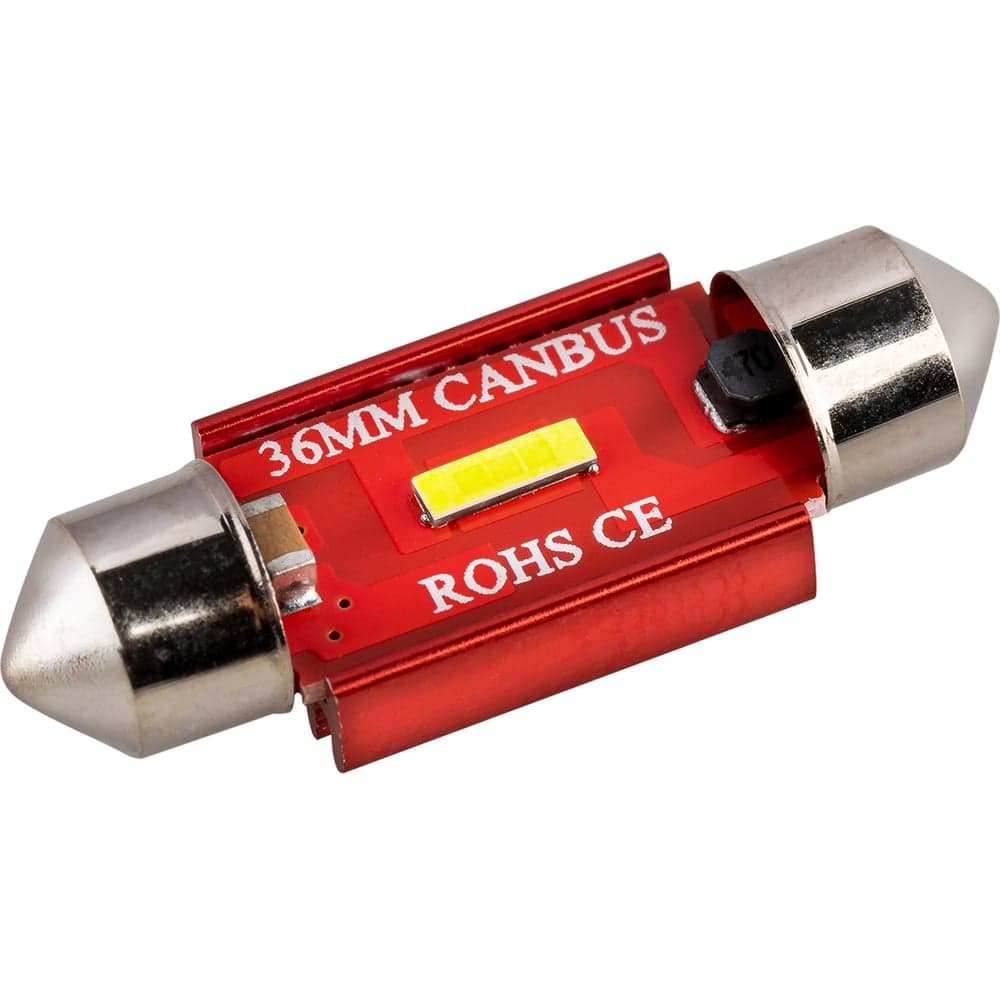 Автолампа диод SKYWAY T11 (C5W) 12/24V 1 SMD 1-конт 36мм биполярная Белая CAN BUS комп.2 шт салон/номер S08202069/K