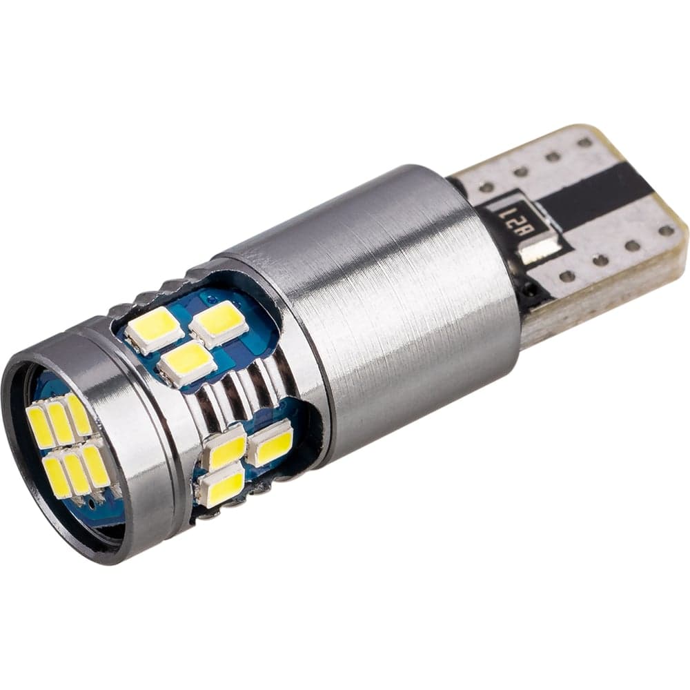 Автолампа диод SKYWAY T10 (W5W) 12/24V 18 SMD без цоколя 1-конт Белая комп.2 шт габарит/стоп/салон/номер S08202079/K