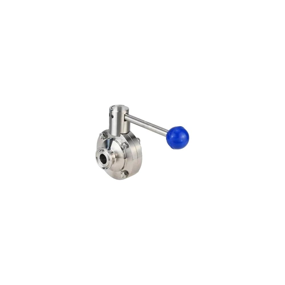Затвор clamp DN.ru 304-304-Sil-2W-C-H Ду25 Ру10 пищевая нерж.сталь, с рукояткой D050-73061