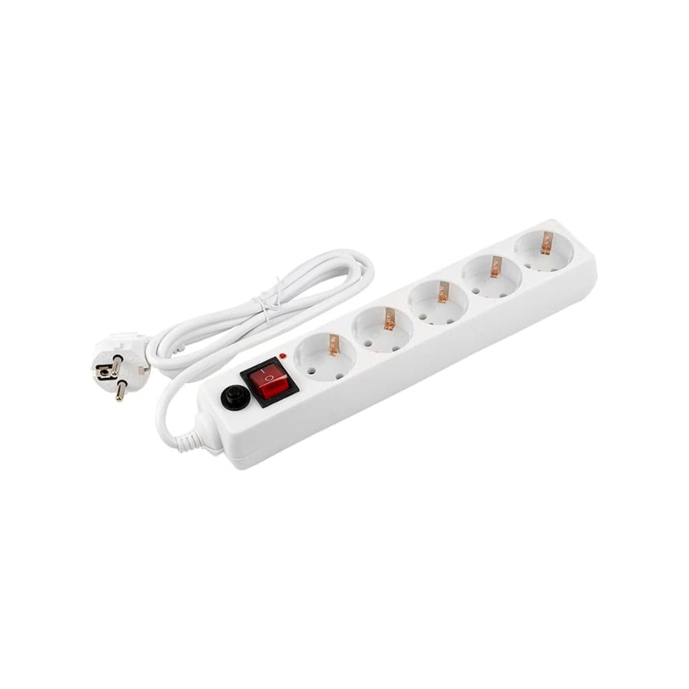 Сетевой фильтр General Lighting Systems удлинитель, с выключателем и заземлением, 5 розеток, кабель 7м, 10А 471013