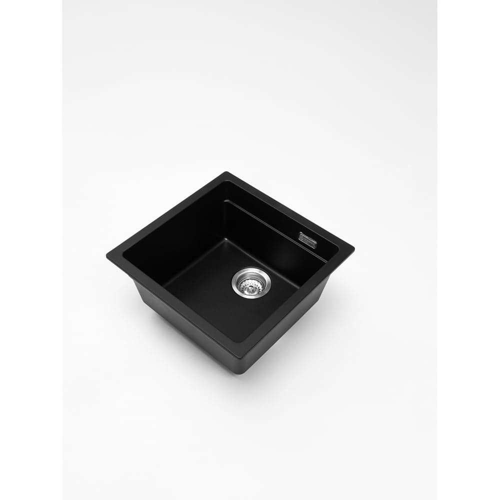 Кварцевая кухонная мойка Grandex AQUA COMFORT 46U BLACK METALIC 500105