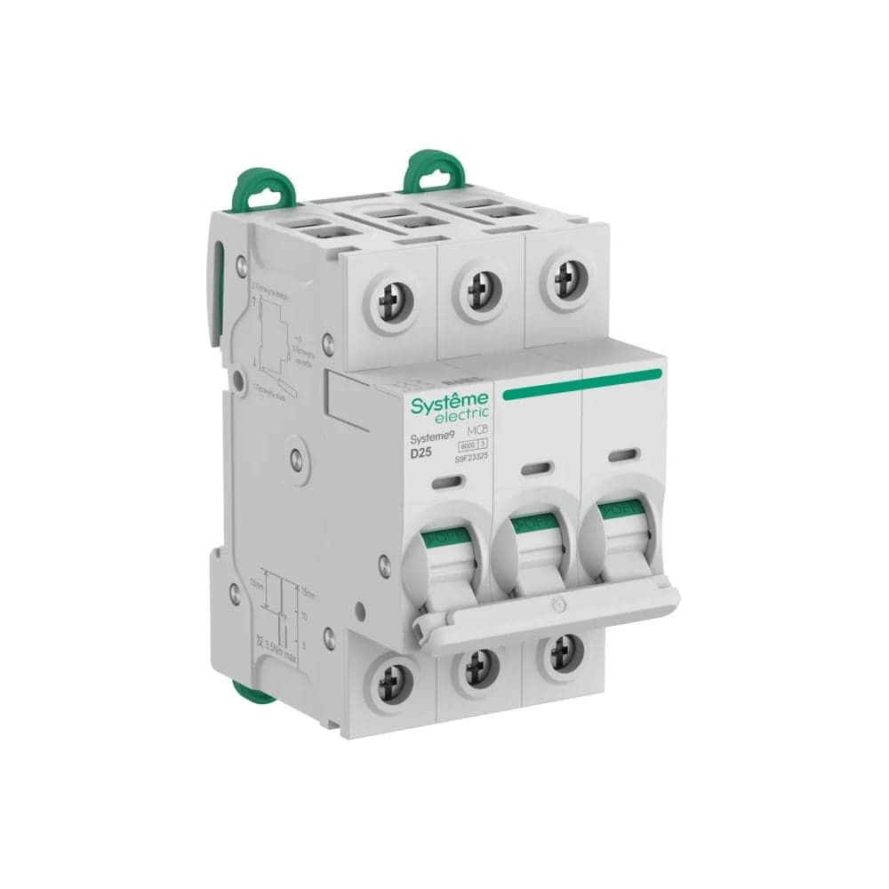 Автоматический выключатель Systeme Electric Systeme9 (АВ) D 25A 3P 6kA 400В S9F23325