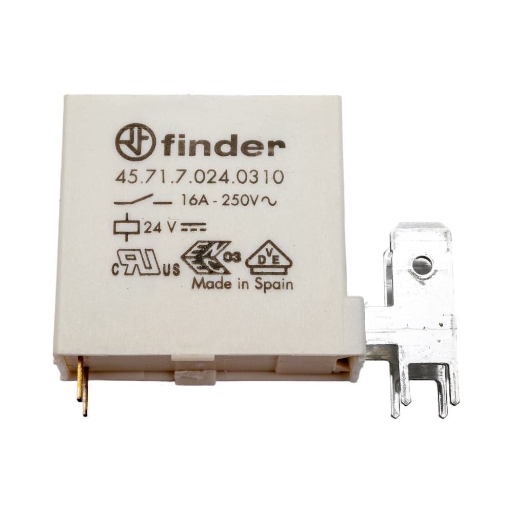 Миниатюрное реле Finder 1но конт. 16а, = 24в чувст. пост. тока, для печат монт. + разъем, 457170240310