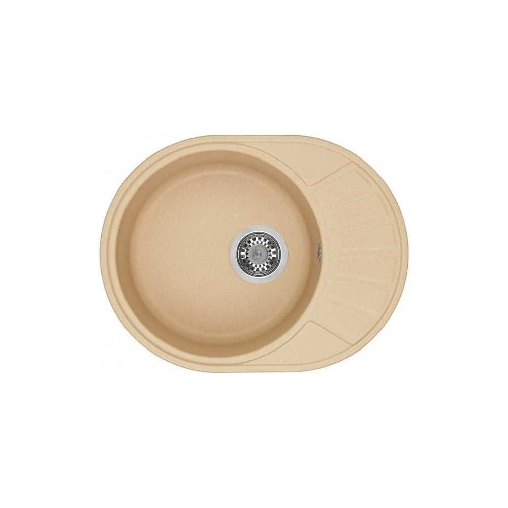 Мойка для кухни AQUATON Чезана круглая, с крылом, латте 1A711232CS260