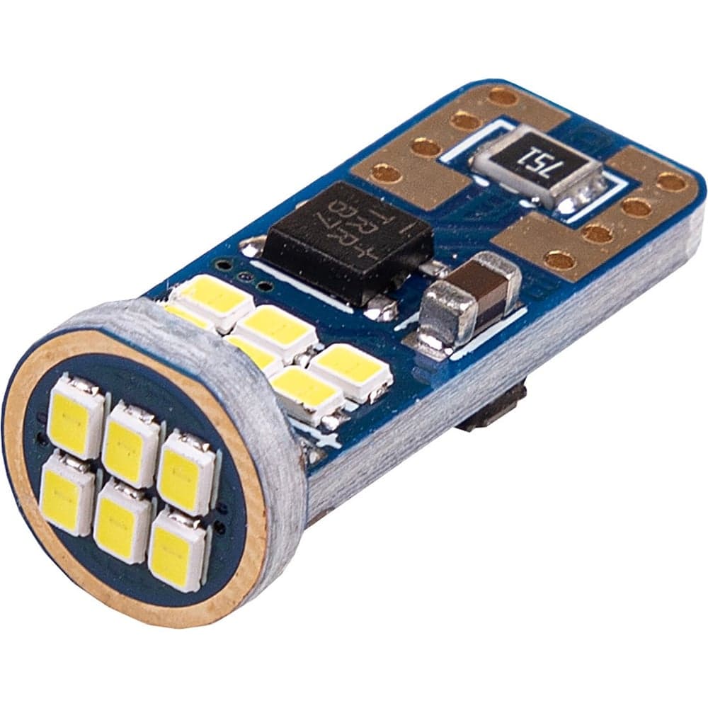Автолампа диод SKYWAY T10 (W5W) 12/24V 18 SMD 1-конт Белая CAN BUS комп.2 шт габарит/стоп/салон/номер S08202043/K