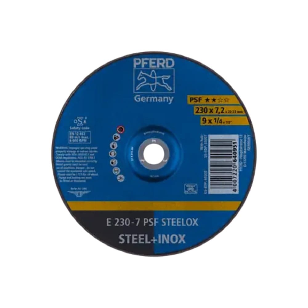 Круг шлифовальный PFERD E 230-7 PSF STEELOX (640951) 62023640