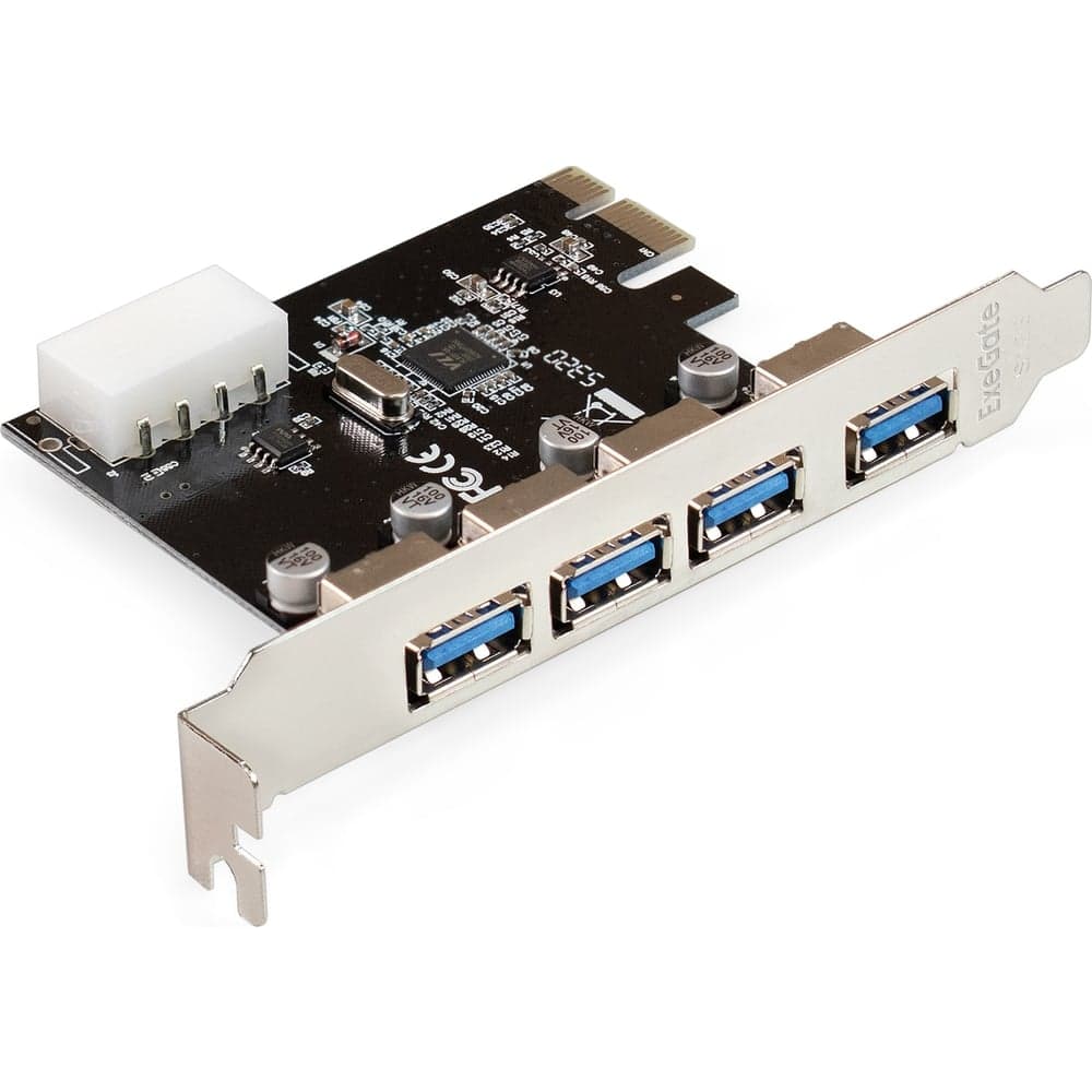 Контроллер ExeGate EXE-314 v2.0 PCI-E x1 v2.0, 4 USB3.0 ext., разъем доп.питания Molex, VIA Labs Chipset VL805 298943