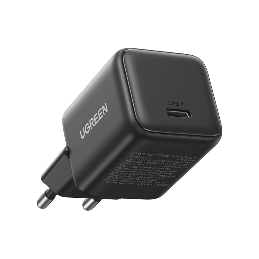 Сетевое зарядное устройство UGREEN X512 55528 Mini 20W USB-C GaN Fast Charger EU. Цвет: серый 55528_