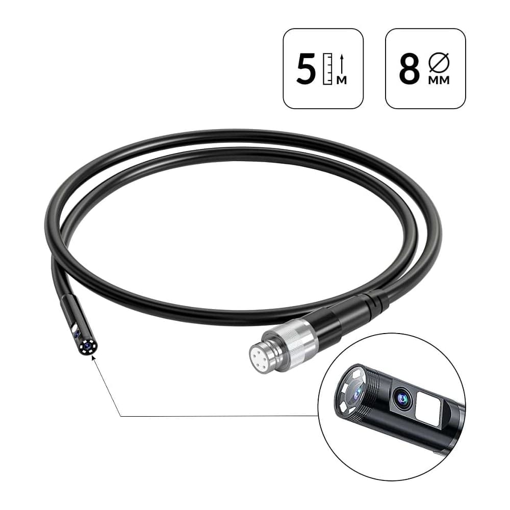 Зонд для видеоэндоскопа iCarTool IC-V116A, 2 камеры, 5м, 8мм IC-VP116A-5-8-2