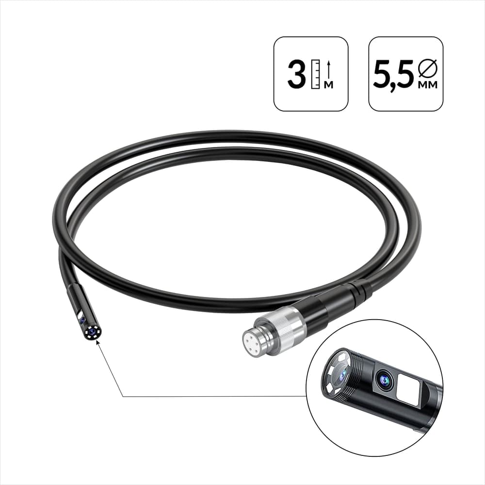 Зонд для видеоэндоскопа iCarTool IC-V116A/B/C, 2 камеры, 3м, 5.5 мм IC-VP116-3-5,5-2