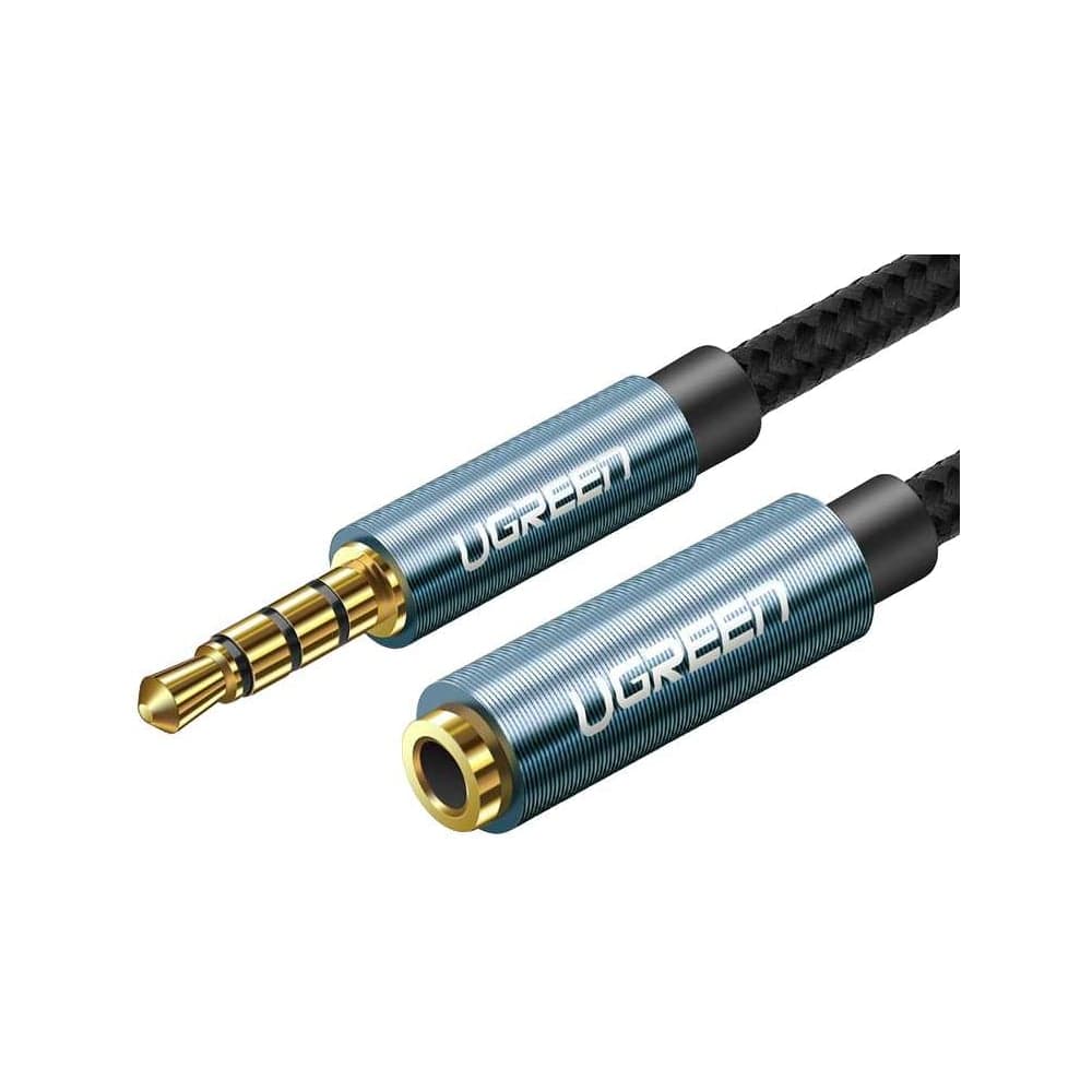 Удлинитель кабеля UGREEN AV118 40673 3.5mm Male to 3.5mm Female Extension Cable. Длина: 1м. Цвет: черный/синий 40673_