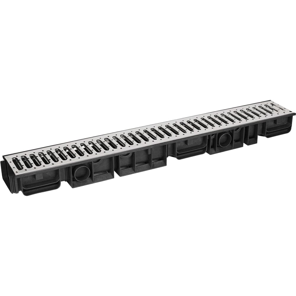 Лоток водоотводный пластиковый AQUADRENAG ЛВП Classic AQD DN100 H80 с решеткой из нержавеющей стали Q1080-N