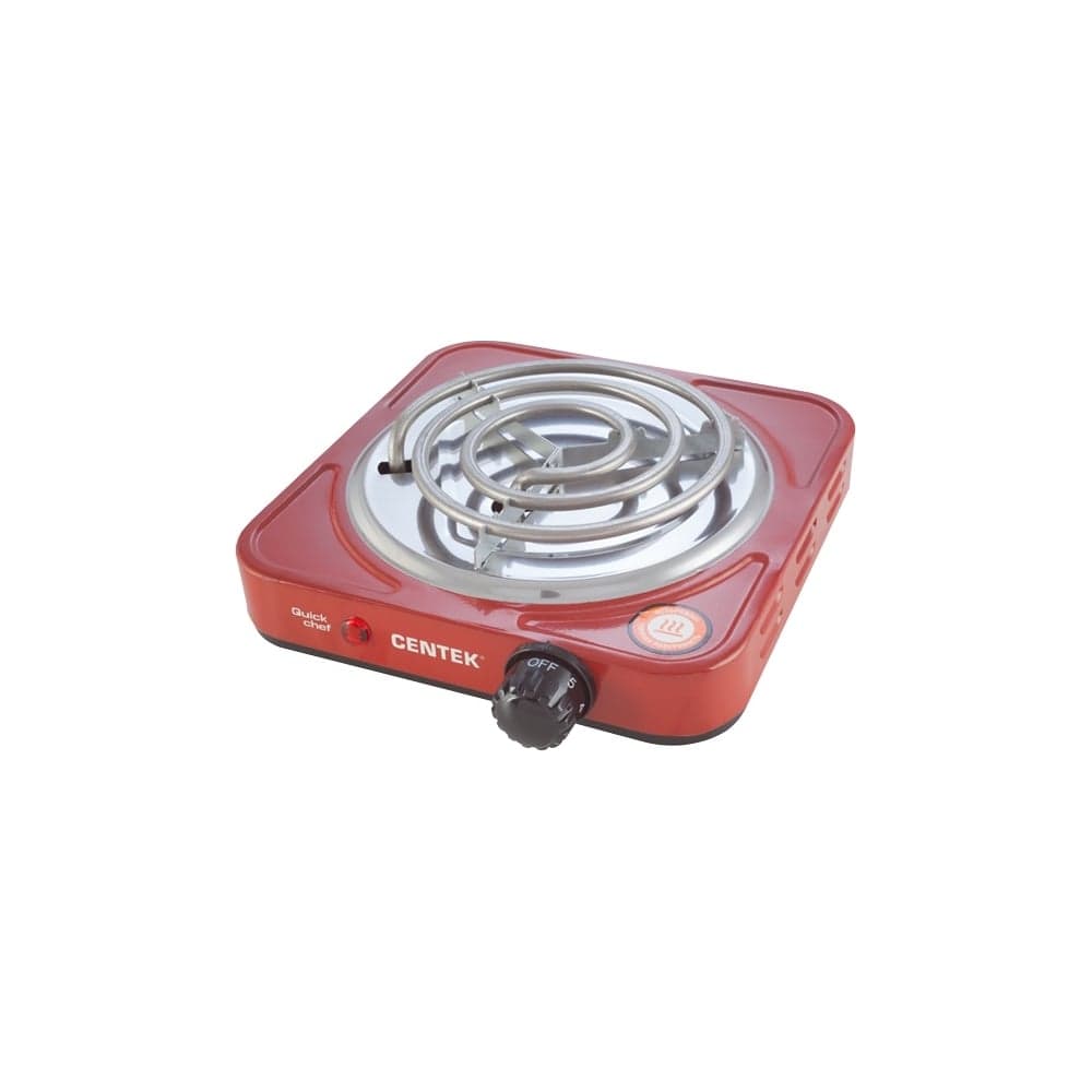 Электрическая плитка Centek CT-1508 Red 1 конфорка, ТЭН, 140 мм, 1000 Вт, индикатор работы