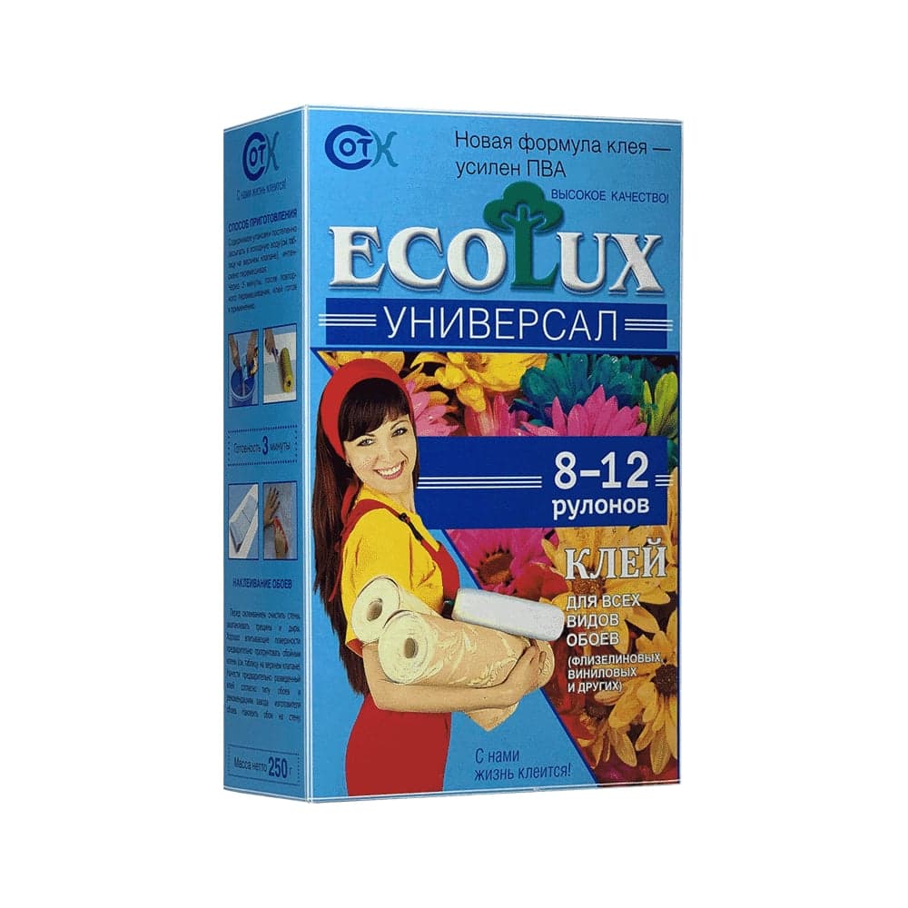 Клей для обоев ECOLUX Универсал 250 г 4607133680275