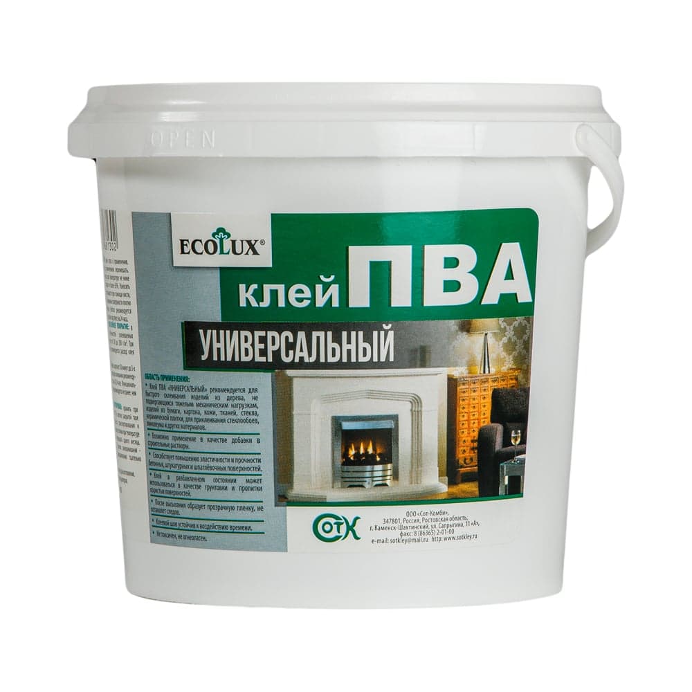 Универсальный клей ПВА ECOLUX 10 кг 4607133681357