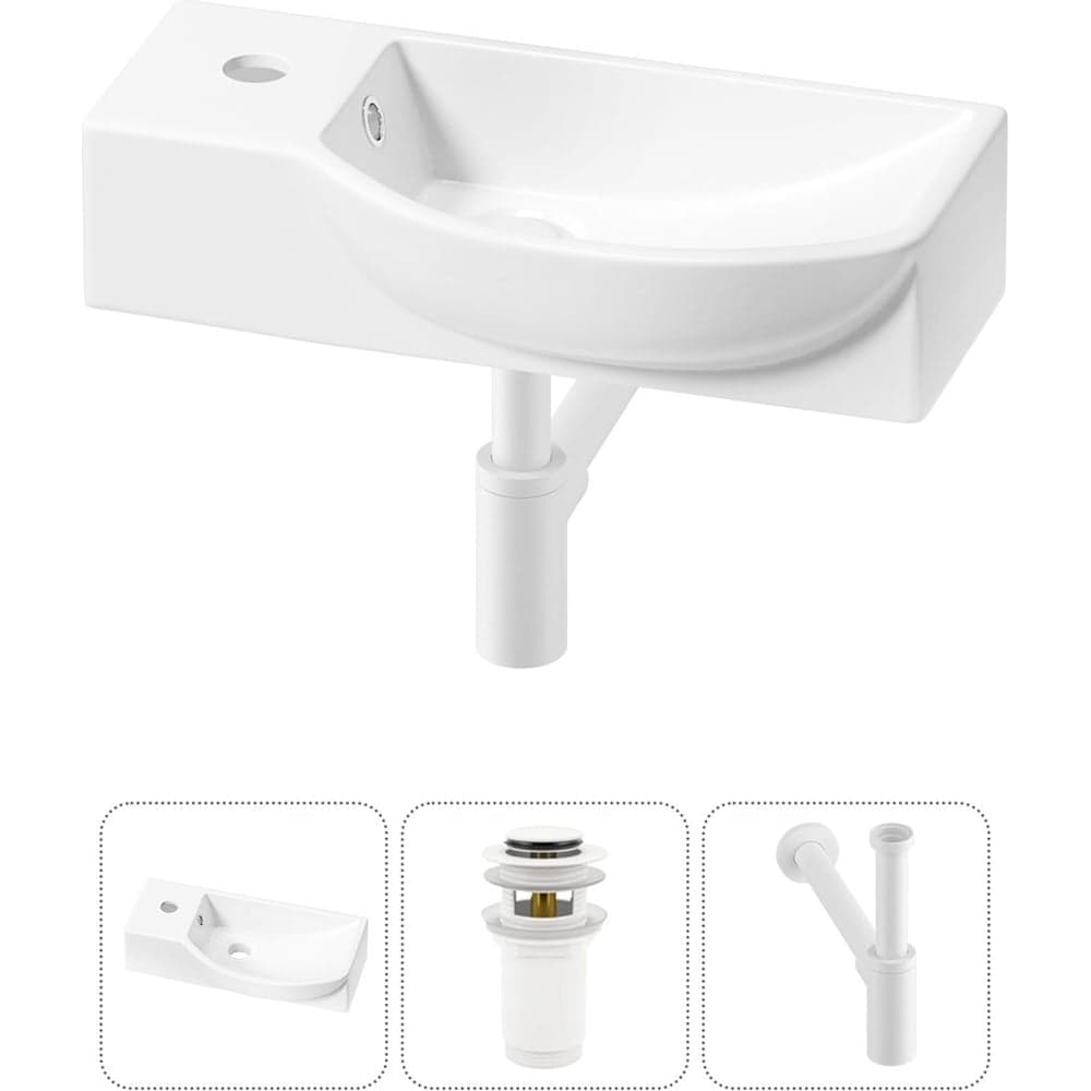Комплект Wellsee 3 в 1 Lavinia Boho Bathroom Sink накладная/подвесная раковина 45x24 см 20216084R