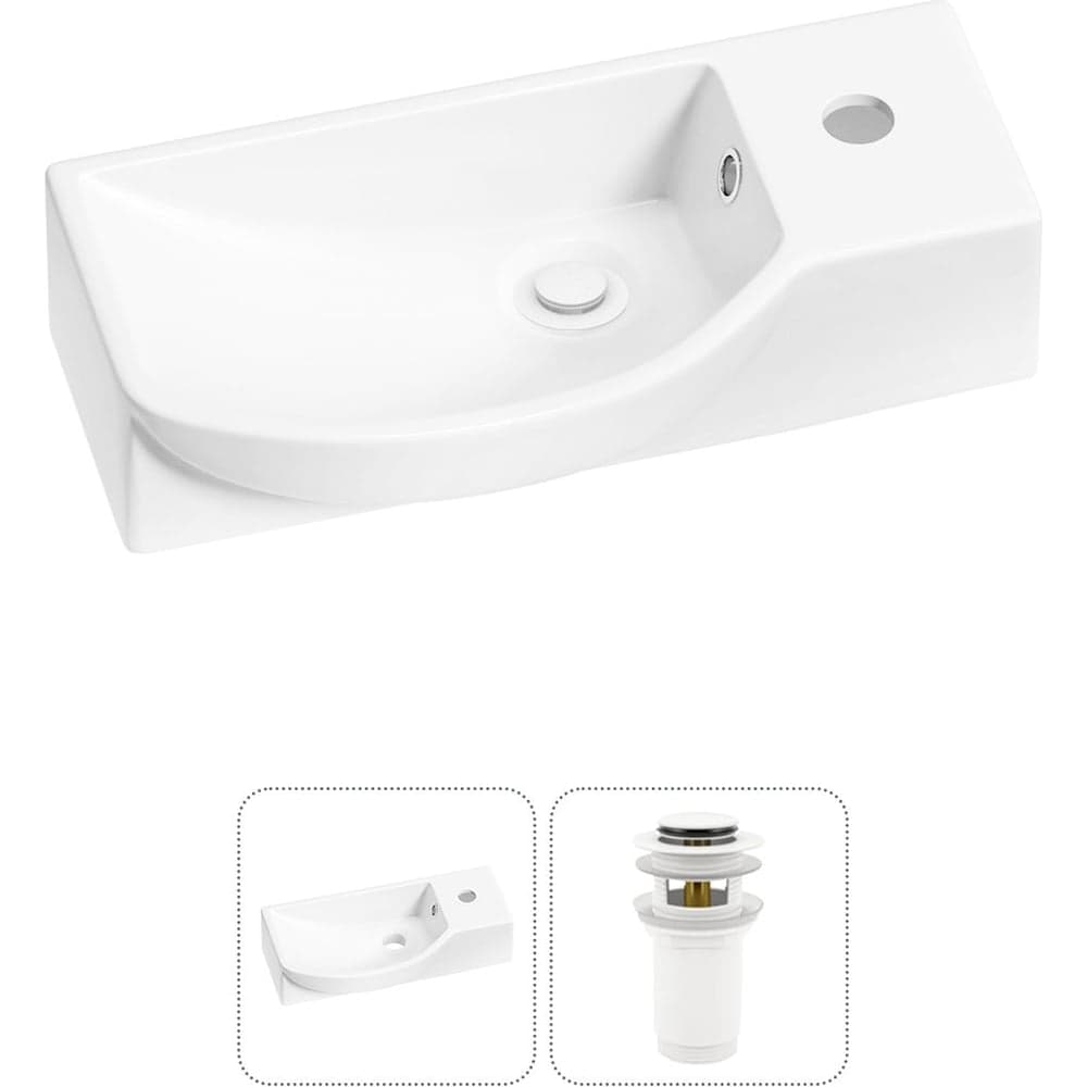 Комплект Wellsee 2 в 1 Lavinia Boho Bathroom Sink накладная/подвесная раковина 45x24 см 20216108R