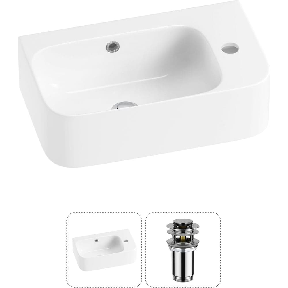 Комплект Wellsee 2 в 1 Lavinia Boho Bathroom Sink накладная/подвесная раковина 45x27 см 20216497R